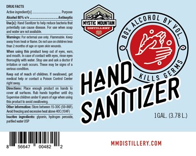 1 Gallon Label (1 Gallon Hand Sanitizer)